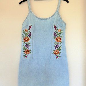 Half Zip Denim Dress M